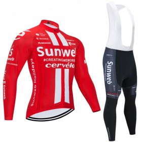 Set Fietsshirt Lange Mouw + Lange Koersbroek 2020 Team Sunweb N001